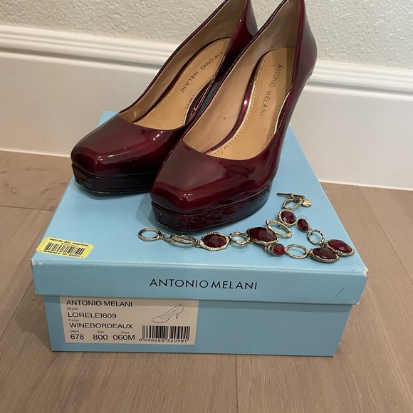 Red wine Antonio Melani heel size 6 - Picture 4 of 9
